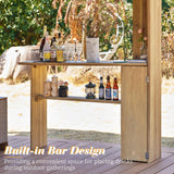 LUXOAK 13' x 15' Hardtop Gazebo,Aluminum Frame Outdoor Gazebo with Iron Roof Double Roof, Wood Gazebo for Patio, Backyard, Lawns, Parties, Black LUXOAK