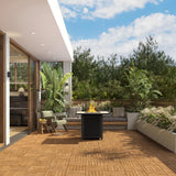 Yaheetech 10PCS Acacia Wood Interlocking Flooring Tiles Waterproof Flooring for Outdoor & Indoor Patio,Balcony,Garden,Poolside,12 × 12 in Yaheetech
