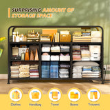 EnHomee Dresser for Bedroom, Black Dresser for Bedroom with 7 Drawers, Bedroom Dresser with LED Lights & Charging Station, Fabric Dressers & Chest of Drawers for Closet, TV Stand for 45" TV, 4 Hooks EnHomee