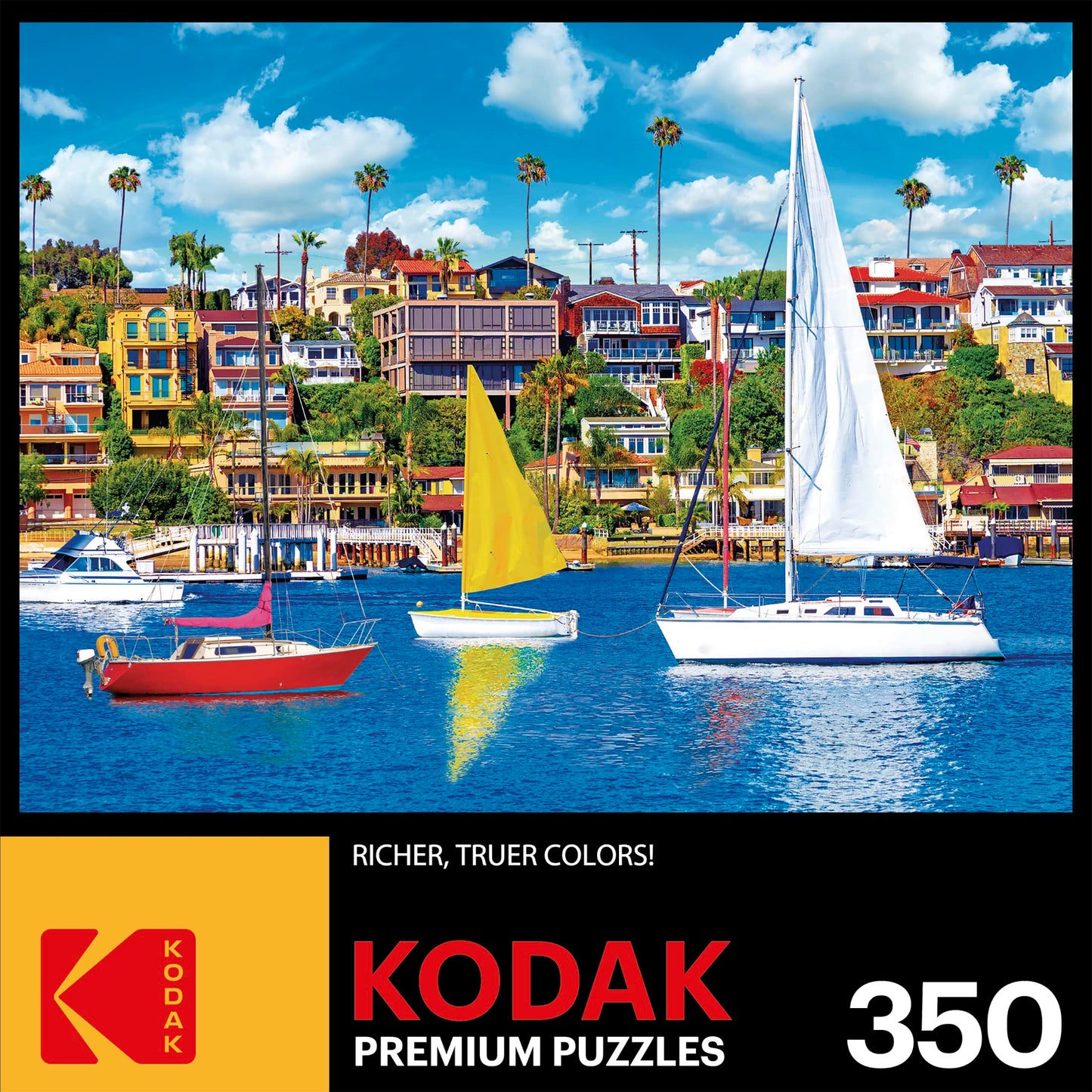 RoseArt - Kodak Premium - Recreational Sailboats on Newport Bay, Newport Beach, CA - 350XL Piece Jigsaw Puzzle for Adults