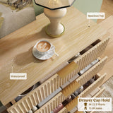 Lulive Dresser for Bedroom Wood Tall Dressers Drawers, Fluted Modern Dresser 5 Drawers Natural Lulive