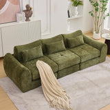 Opiesit 101.6" Modular Sectional Cloud Sofa,Floor Boneless Couch, 4-in-1 Folding Convertible Sofa Bed, Modular Cushion Couch,Suitable for Living Room,Bedroom and Recreation Room (Green) Opiesit