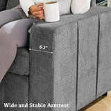 Belffin Modular Sectional Sleeper Sofa with Pull Out Couch, U Shaped Sleeper Pull Out Bed, Convertible Sectional Couches for Living Room, Light Grey Belffin