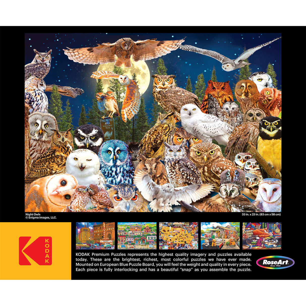 RoseArt - Kodak Premium - Night Owls - 1500 Piece Jigsaw Puzzle for Adults RoseArt