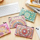 Silkfly 4 Pcs Diamond Painting Art Makeup Bags DIY Purses Toiletry 5d Handmade Double Design Diamond Painting Cosmetic Bags Bulk with Zipper Rhinestone Accessories for Women(Mandala) Silkfly
