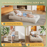 WLIVE Futon Sofa Bed,with Pillow, Floor Couch Bed for Living Room Dorm Bedroom, Single, Adult Teen Child, Beige WLIVE