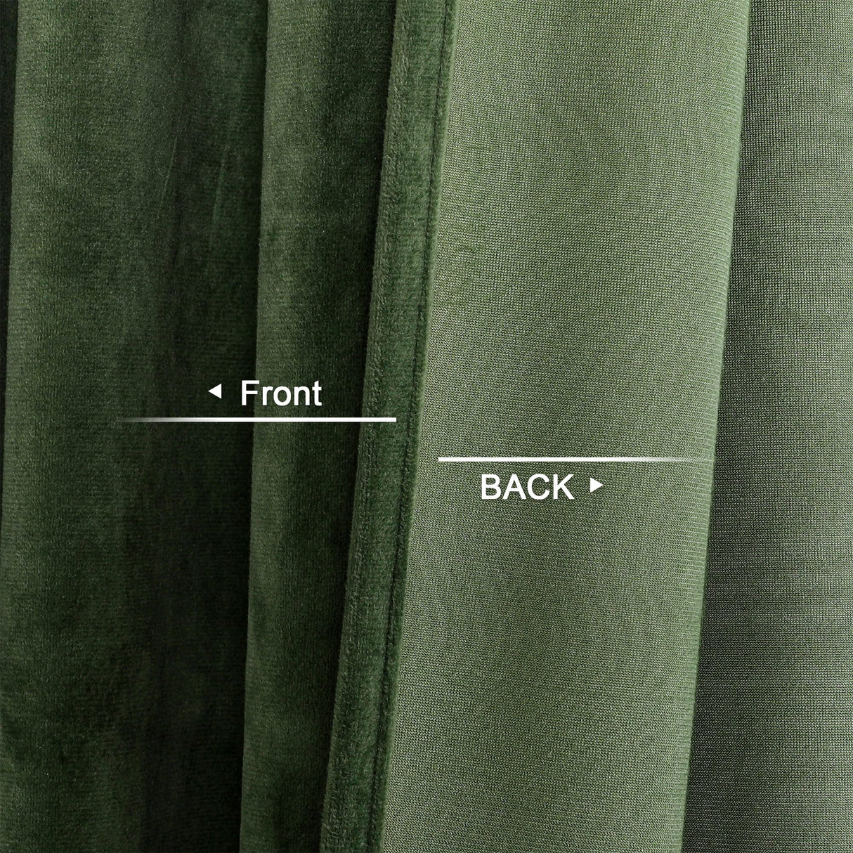 Benedeco Blackout Green Velvet Curtains for Bedroom Window, Light Filtering Drapes for Living Room Darkening Soundproof Thermal Curtain Rod Pocket 52 x 96 inches Long Length Set of 2 Panels Benedeco