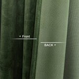 Benedeco Blackout Green Velvet Curtains for Bedroom Window, Light Filtering Drapes for Living Room Darkening Soundproof Thermal Curtain Rod Pocket 52 x 96 inches Long Length Set of 2 Panels Benedeco