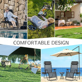 Sweetcrispy Zero Gravity Chairs, Set of 2 Portable Recliner Beach Camping Patio Outdoor Folding Lounge Chair with Cup Holder Trays and Adjustable Pillow for Poolside, Garden, Backyard, Lawn (Black) Sweetcrispy