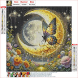 GDYEEH DIY 5D Fairy Diamond Art Kits, Round Full Drill Sparkling Moon Flowers Diamond Painting Picture, Dreamland Diamond Painting Art Kits Craft for Adults Beginners, Home Wall Decor 12x12 inch GDYEEH