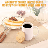 RAINBOWTIE Sublimation Mugs 15 oz Sublimation Mugs Blank with Bamboo Lid White Coffee Mugs Sublimation Coffee Mugs Mug Sets Coffee Cup with Lid Set of 12 RAINBOWTIE