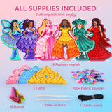 Klever Kits Poke in Fun Art Crafts for Kids Ages 4-8, Princess Dress-up, Art Activities, DIY Craft Kits, Birthday Gifts for Girls Ages 4 5 6 7 8+ Klever Kits