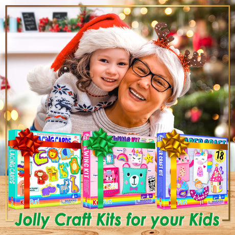 KRAFUN Beginner Unicorn My First Lacing Card Kit for Kids Arts & Crafts, 5 Easy Princess Lacing Projects, Paper Art Craft Cards for Toddlers, Fine Motor Preschool Skills Toys KRAFUN