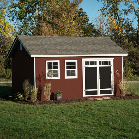 Handy Home Products Scarsdale 10x16 Do-it-Yourself Wooden Storage Shed with Floor - WoodArtSupply