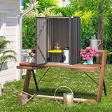 AECOJOY Outdoor Cabinet Storage Cabinet Weatherproof & Package Delivery Boxes for Outside, Metal Vertical Storage Shed Waterproof,Outdoor Small Tool Storage Clearance for Backyard Garden Patio Porch AECOJOY