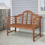 JONATHAN Y BNH103A Lutyens 51.2" 3-Seat Arched 600-Lbs Support Acacia Wood Outdoor Garden Patio Bench for Garden, Lawn, Backyard, Pool, Deck, Beach, Firepit, Teak JONATHAN Y