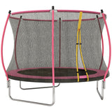 Soozier 10ft Trampoline Outdoor, Recreational Trampoline with Net Enclosure, Curved Poles and Safety Spring Cover for Kid Adults, ASTM Approved, Pink Soozier