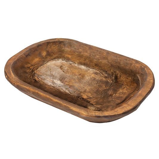 Decorative Bowl Home Decor Approx 10x14 Inch, Wooden Dough Bowl Decor, Wooden Bowl Decor Wood Dining Room Table Centerpiece Decor Wood Bowl Key Decorative Centerpiece Bowl Baguette Bowl Made in USA