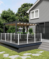 GarveeLife 10x13 Ft Aluminum Pergola, Outdoor Metal Pergola with Adjustable Canopy, Reinforced Frame Outdoor Shelter for Backyard, Garden and Deck - Khaki GarveeLife