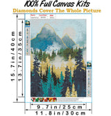 Hestarcul Mountain Diamond Art Kits,Abstract Diamond Painting Kits for Adults,Paint with Diamonds Round for Gift,Wall Decor(12x16) (Mountain) Hestarcul