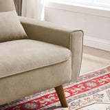 Jarenie 48.8" Small Loveseat Sofa, Mid Century Modern Love Seat Couch with Back Cushions and Wood Legs, 2 Seater Couches for Living Room, Bedroom, Small Spaces, Beige Jarenie