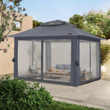 ABCCANOPY 13x13 Pop Up Gazebo, Outdoor Canopy Tent, Instant Screened Shelter with Mosquito Netting for Patio, Garden, Backyard, Party, Camping (Dark Gray) ABCCANOPY