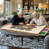 Becko US 2000 Piece Foldable & Tilting Puzzle Board with 6 Drawers & Cover, Lightweight & Portable Puzzle Table with Built-in Stand for Angle Adjustment, for 2000 1500 1000 Pieces Jigsaw Puzzles Becko US