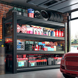 Snhomee 40" W Garage Storage Shelves, Heavy Duty Shelving, 4 Tier Adjustable Metal Shelving Unit, Storage Rack for Garage, Basement, Warehouse with Tool-Free Assembly, 40" W x 19.1" D x 57" H Snhomee