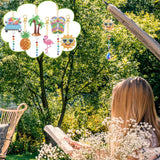 Wesiti 6 Pcs Summer Diamond Art Kits Double Sided Diamond Art Suncatchers Painting Wind Chimes Hanging Ornaments with Crystal Pendant for Adults Kids Summer Beach Home Window Decor DIY Craft Wesiti