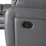 UR livingroom Modular Sectional Sofa PU Leather Manual Recliner Sofa Symmetrical Sectional Couches for Living Room Livingroom Furniture Sets, Grey UR livingroom