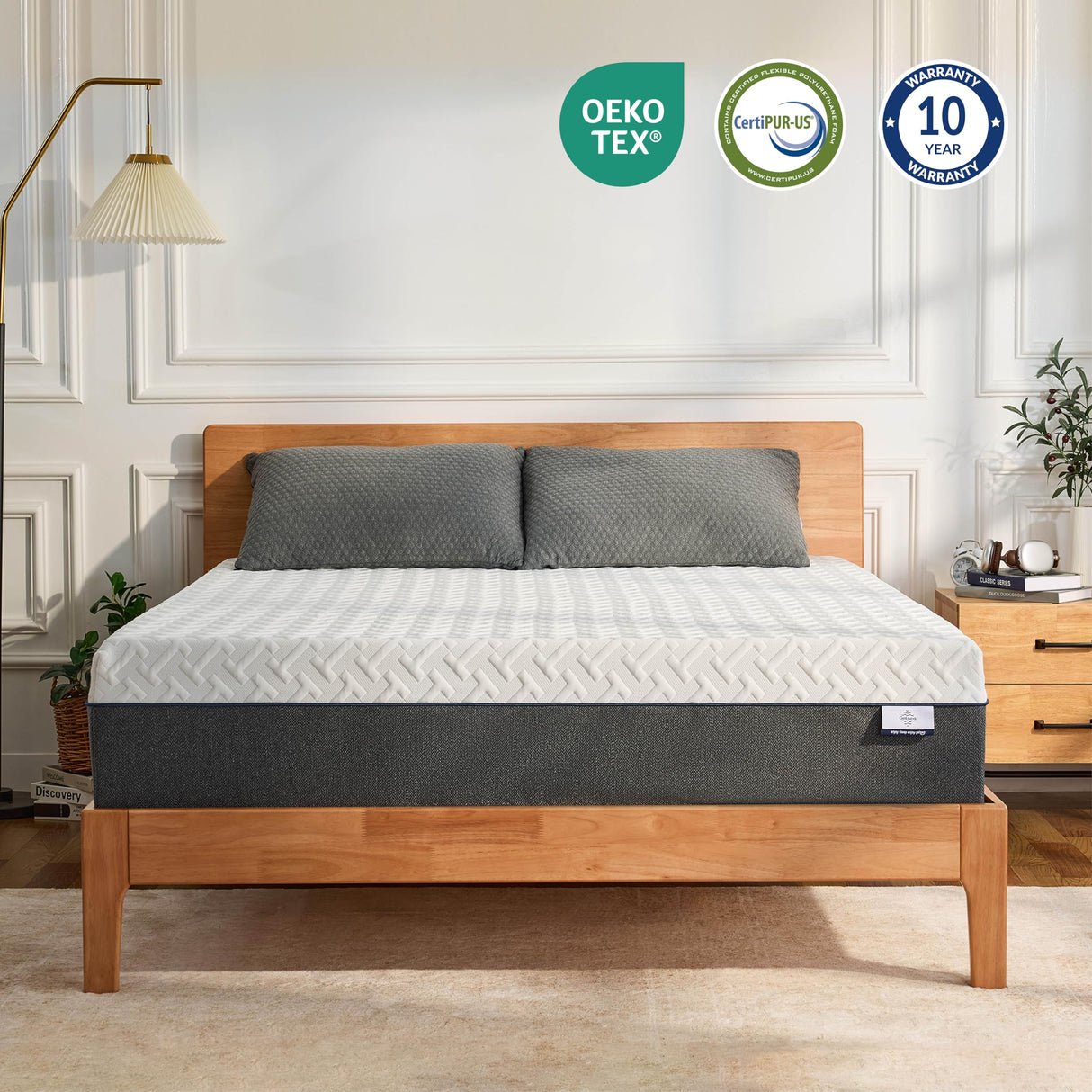 Gelsea 12 Inch King Green Tea Memory Foam Mattress for Cool Sleep & Pressure Relief, Bed in a Box, Removable Cover No Fiberglass, CertiPUR-US Certified Gelsea