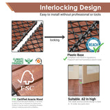 PrimeZone 27 PCS FSC Certified Acacia Wood Interlocking Patio Deck Tiles - 12" x 12" Indoor Outdoor Waterproof Flooring Tiles for Balcony, Backyard, Garden & Poolside, All Weather Use, Brown PrimeZone