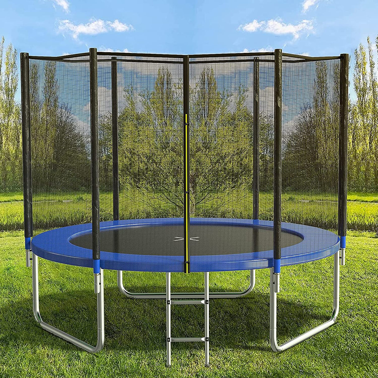 AOTOB 12 FT Trampoline Safety Enclosure Net Combo Bounce Jump for Kids Outdoor with Spring Pad Waterproof Jump Mat & Ladder AOTOB