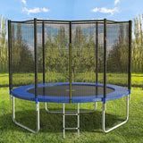 AOTOB 12 FT Trampoline Safety Enclosure Net Combo Bounce Jump for Kids Outdoor with Spring Pad Waterproof Jump Mat & Ladder AOTOB