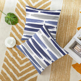 CaliTime Throw Pillow Cases Pack of 2 Cozy Fleece Abstract Geometric Texture Decorative Cushion Covers for Couch Bed Sofa Farmhouse Decoration 18 X 18 Inches Navy Blue CaliTime