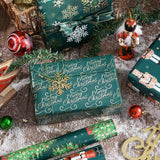 WRAPAHOLIC 30 Inch Nutcracker Christmas Wrapping Paper Roll - Jumbo Roll Green Christmas Tree, Snowflakes and Nutcracker with Metallic Foil Shine Design - 4 Rolls - 30 Inch x 120 Inch Per Roll WRAPAHOLIC