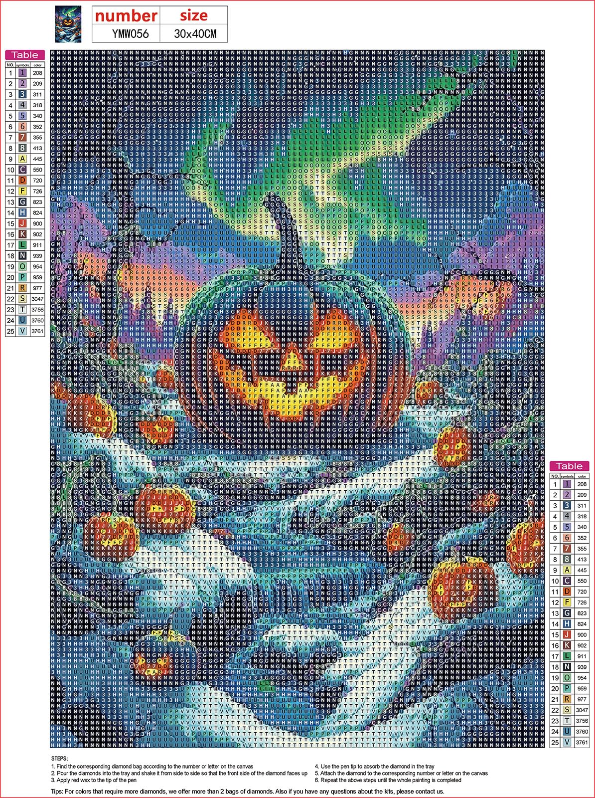 MXJSUA Halloween Enchanted Forest DIY Diamond Painting Kits for Adults, Diamond Gem Art Painting for Beginners, Pumpkin Diamond Picture with Full Round Drill Dots Craft Set Gift, 12x16 Inch MXJSUA