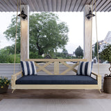 Malvern 5 Foot Wood Porch Swing Bed in Unfinished, Amish Handcrafted Daybed Style Swing Amish Casual