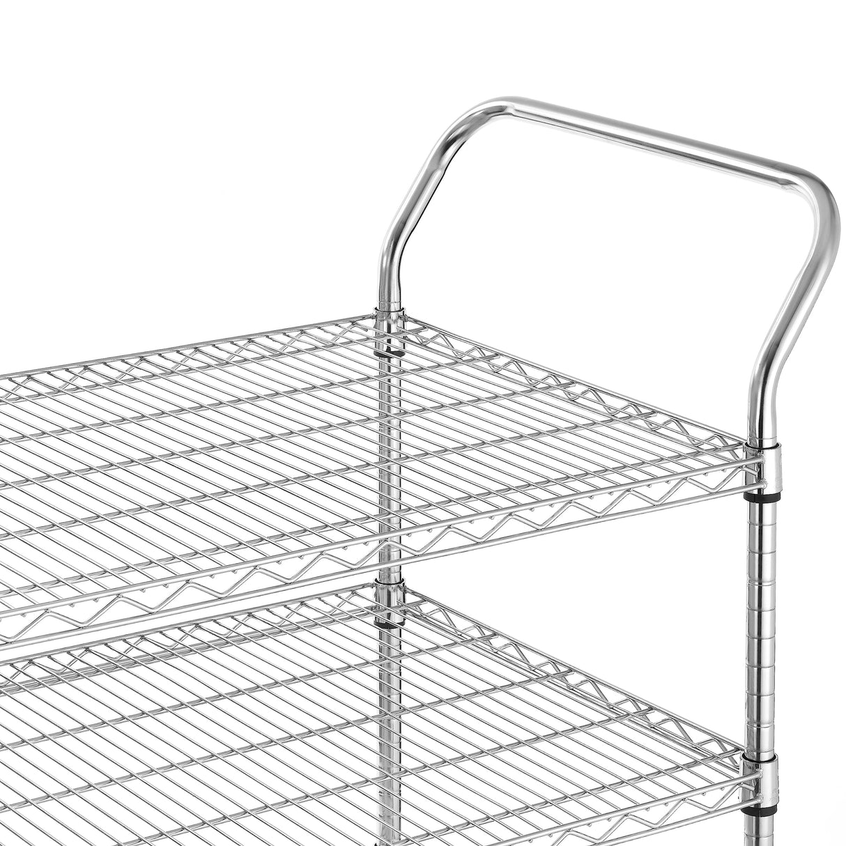 Finnhomy 3-Tier Commercial Grade Rolling Cart, Heavy Duty Utility Cart, Carts with Wheels and Handles, Kitchen Cart on Wheels, Metal Serving Cart with 600 lbs Capacity, Shelf Size 24" D x 40" W, NSF Finnhomy