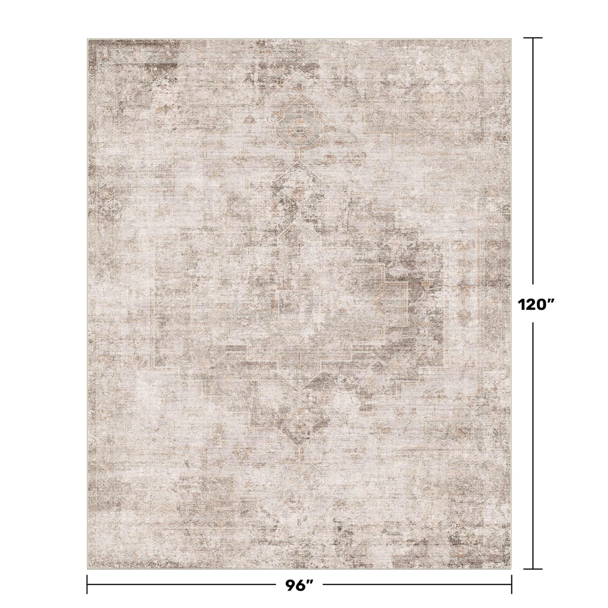 Hazo Haus Farmhouse Area Rugs for Living Room - 8x10 Washable Modern Abstract Rug for Bedroom, Dining Room Under Table, Home Office, Soft Washable & Stain Resistance (Beige & Peach) Hazo Haus