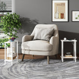 TUTOTAK Small End Table with Charging Station, Narrow Side Table with USB Ports and Outlets, Skinny Sofa Table, Slim Nightstand, Living Room, Bed Room, White TB01BW060 TUTOTAK