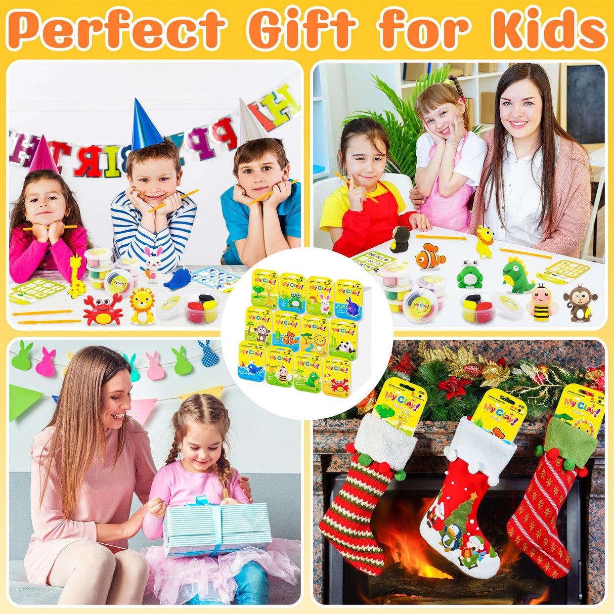 LanMa Air Dry Clay Kit for Kids, 12 Pack Animal Air-Dry Art Kits with Ultra Light & Soft Modeling Clay, Instructions, Sculpting Tools, Christmas Birthday Gifts for Boys Girls LanMa