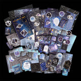VYRANA 200Pcs Galaxy Bundle Junk Journal Kit Vintage Scrapbook Stickers Journaling Scrapbooking Supplies Aesthetic Stickers Moon Star Scrappy Paper and Sticker Pack VYRANA