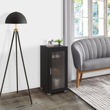 Kings Brand Furniture - Accent Buffet Curio Storage Cabinet with Glass Door for Living Room, Bedroom, Kitchen, Office, and Entryway - Black Kings Brand Furniture