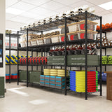 REIBII 78.4''W Storage Shelves Wire Shelving Unit Load 1500LBS,4 Tier Metal Shelving with Adjustable Metal Shelf Wire Rack for Pantry Shelves Commercial Shelving Kitchen Garage 78.4''Wx11.8''Dx59''H REIBII