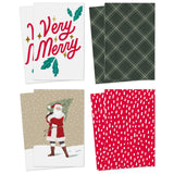 Hallmark Large Christmas Gift Boxes with Lids (8 Sweater Boxes, Rustic Santa, Plaid, "Very Merry," Red with White Speckles) for Christmas, Holiday Parties, Hostess Gifts Hallmark