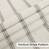 DriftAway Farmhouse Linen Blend Blackout Curtains 84 Inches Long for Bedroom Vertical Striped Printed Linen Curtains Thermal Insulated Lined Treatments for Living Room 2 Panels W52 x L84 Grey DriftAway