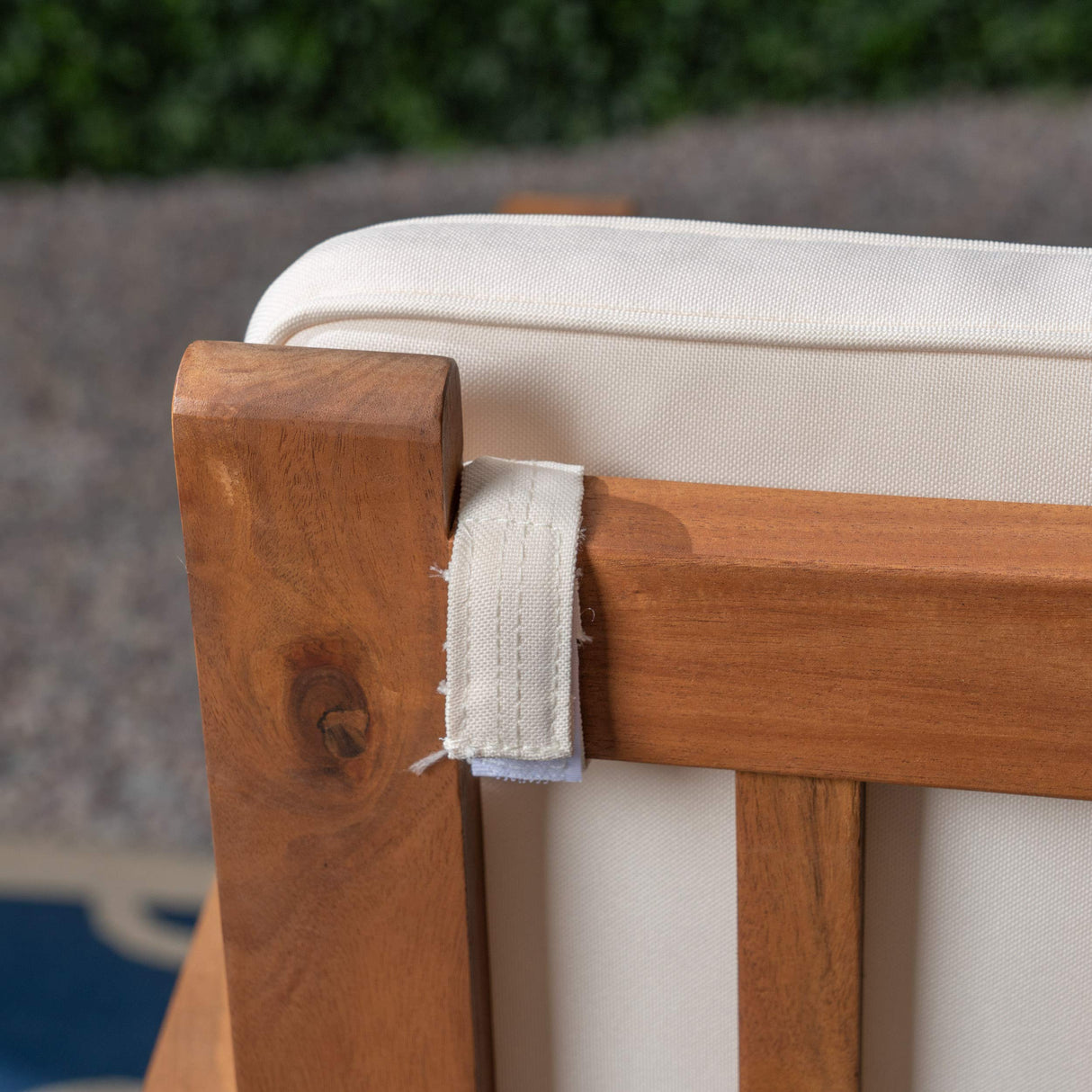 Christopher Knight Home Grace Outdoor Acacia Wood Loveseat, Brown Patina Finish and Cream Christopher Knight Home