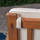 Christopher Knight Home Grace Outdoor Acacia Wood Loveseat, Brown Patina Finish and Cream Christopher Knight Home