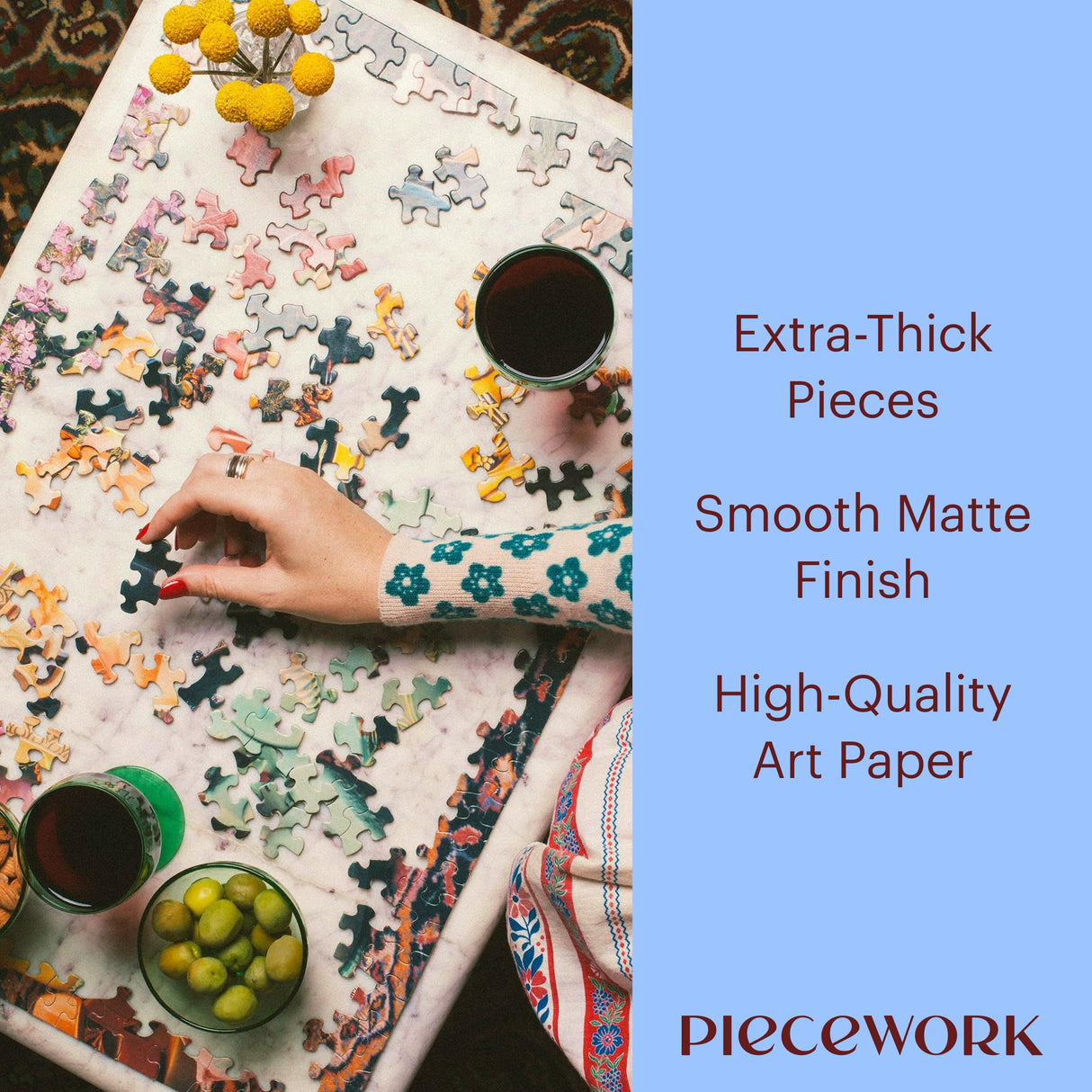 Piecework Puzzles Moonlight Sonata 500 Piece Puzzle for Adults, Challenging Jigsaw Puzzle Classical Music Imagery, Soft-Touch Puzzle Gift - 19.25 x 26.6 inches Piecework